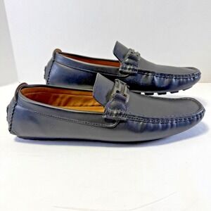 Bruno Marc Hugh-1 Men's Size 11 Black Horsebit Driver Loafer Leather Shoes